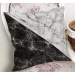 - RealHomes Dijital Baskılı Modern Yastık Kırlent Kılıfı - Realhomes Siyah Gri Mermer Motifli Dijital Baskılı Yastık Kırlent Kılıfı Realhomes