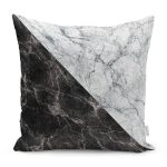 - RealHomes Dijital Baskılı Modern Yastık Kırlent Kılıfı - Realhomes Siyah Gri Mermer Motifli Dijital Baskılı Yastık Kırlent Kılıfı Realhomes