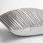 - RealHomes Dijital Baskılı Modern Yastık Kırlent Kılıfı - Realhomes Siyah Beyaz Dalgalı Çizgi Motifli Dekoratif Yastık Kırlent Kılıfı Realhomes