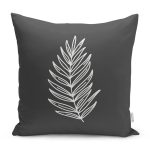 - RealHomes Dijital Baskılı Modern Yastık Kırlent Kılıfı - Realhomes Siyah Zemin Tropik Yaprak Çizimli Modern Yastık Kırlent Kılıfı Realhomes