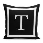 - RealHomes Dijital Baskılı Modern Yastık Kırlent Kılıfı - Realhomes Siyah Zemin Beyaz Çerçeveli T Harfi Dijital Baskılı Kırlent Kılıfı Realhomes