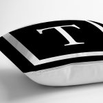 - RealHomes Dijital Baskılı Modern Yastık Kırlent Kılıfı - Realhomes Siyah Zemin Beyaz Çerçeveli T Harfi Dijital Baskılı Kırlent Kılıfı Realhomes