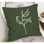 - RealHomes Dijital Baskılı Modern Yastık Kırlent Kılıfı - Realhomes Koyu Yeşil Zeminli Tropik Yaprak Çizgili Modern Yastık Kırlent Kılıfı Realhomes