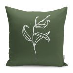 - RealHomes Dijital Baskılı Modern Yastık Kırlent Kılıfı - Realhomes Koyu Yeşil Zeminli Tropik Yaprak Çizgili Modern Yastık Kırlent Kılıfı Realhomes