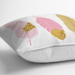 - RealHomes Dijital Baskılı Modern Yastık Kırlent Kılıfı - Realhomes Gold Detaylı Renkli Tüy Tasarımlı Modern Yastık Kırlent Kılıfı Realhomes