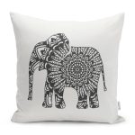 - RealHomes Dijital Baskılı Modern Yastık Kırlent Kılıfı - Realhomes Siyah Beyaz Fil Tasarımlı Dijital Baskılı Yastık Kırlent Kılıfı Realhomes