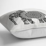 - RealHomes Dijital Baskılı Modern Yastık Kırlent Kılıfı - Realhomes Siyah Beyaz Fil Tasarımlı Dijital Baskılı Yastık Kırlent Kılıfı Realhomes