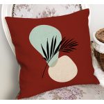 - RealHomes Dijital Baskılı Modern Yastık Kırlent Kılıfı - Realhomes Bordo Zeminli Tropik Yaprak Detaylı Yastık Kırlent Kılıfı Realhomes