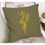 - RealHomes Dijital Baskılı Modern Yastık Kırlent Kılıfı - Realhomes Yeşil Zeminli Sarı Onedraw Çizimli Dekoratif Yastık Kırlent Kılıfı Realhomes