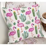 - RealHomes Dijital Baskılı Modern Yastık Kırlent Kılıfı - Realhomes Tropik Kaktüs Flamingo Özel Tasarım Dijital Baskılı Yastık Kırlent Kılıfı Realhomes