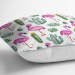 - RealHomes Dijital Baskılı Modern Yastık Kırlent Kılıfı - Realhomes Tropik Kaktüs Flamingo Özel Tasarım Dijital Baskılı Yastık Kırlent Kılıfı Realhomes