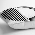 - RealHomes Dijital Baskılı Modern Yastık Kırlent Kılıfı - Realhomes Siyah Beyaz Çizgili Tasarım Dekoratif Yastık Kırlent Kılıfı Realhomes