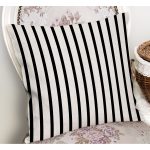 - RealHomes Dijital Baskılı Modern Yastık Kırlent Kılıfı - Realhomes Siyah Beyaz Düz Çizgili Modern Yastık Kırlent Kılıfı Realhomes