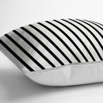 - RealHomes Dijital Baskılı Modern Yastık Kırlent Kılıfı - Realhomes Siyah Beyaz Düz Çizgili Modern Yastık Kırlent Kılıfı Realhomes