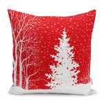 - RealHomes Dijital Baskılı Modern Yastık Kırlent Kılıfı - Realhomes Kırmızı Renkli Yılbaşı Temalı Çam Ağacı Tasarımlı Modern Yastık Kırlent Kılıfı Realhomes