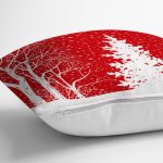 - RealHomes Dijital Baskılı Modern Yastık Kırlent Kılıfı - Realhomes Kırmızı Renkli Yılbaşı Temalı Çam Ağacı Tasarımlı Modern Yastık Kırlent Kılıfı Realhomes