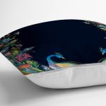 Lacivert Zemin Tavuskuşu Özel Tasarım Yastık Kırlent Kılıfı Realhomes