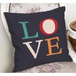 - RealHomes Dijital Baskılı Modern Yastık Kırlent Kılıfı - Realhomes Lacivert Zeminli Love Dijital Baskılı Yastık Kırlent Kılıfı Realhomes