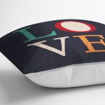 - RealHomes Dijital Baskılı Modern Yastık Kırlent Kılıfı - Realhomes Lacivert Zeminli Love Dijital Baskılı Yastık Kırlent Kılıfı Realhomes