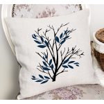 - RealHomes Dijital Baskılı Modern Yastık Kırlent Kılıfı - Realhomes Beyaz Zemin Dal Tasarımlı Dekoratif Yastık Kırlent Kılıfı Realhomes