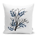 - RealHomes Dijital Baskılı Modern Yastık Kırlent Kılıfı - Realhomes Beyaz Zemin Dal Tasarımlı Dekoratif Yastık Kırlent Kılıfı Realhomes
