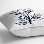 - RealHomes Dijital Baskılı Modern Yastık Kırlent Kılıfı - Realhomes Beyaz Zemin Dal Tasarımlı Dekoratif Yastık Kırlent Kılıfı Realhomes