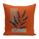 - RealHomes Dijital Baskılı Modern Yastık Kırlent Kılıfı - Realhomes Yanık Turuncu Zemin Yaprak Motifli Modern Yastık Kırlent Kılıfı Realhomes