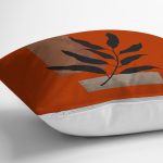 - RealHomes Dijital Baskılı Modern Yastık Kırlent Kılıfı - Realhomes Yanık Turuncu Zemin Yaprak Motifli Modern Yastık Kırlent Kılıfı Realhomes