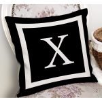 - RealHomes Dijital Baskılı Modern Yastık Kırlent Kılıfı - Realhomes Siyah Zemin Beyaz Çerçeveli X Harfi Dijital Baskılı Kırlent Kılıfı Realhomes