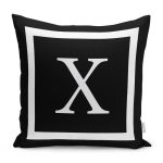 - RealHomes Dijital Baskılı Modern Yastık Kırlent Kılıfı - Realhomes Siyah Zemin Beyaz Çerçeveli X Harfi Dijital Baskılı Kırlent Kılıfı Realhomes