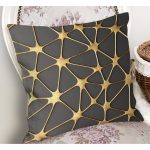 - RealHomes Dijital Baskılı Modern Yastık Kırlent Kılıfı - Realhomes Gold Detaylı Dijital Baskılı Özel Tasarım Dekoratif Yastık Kırlent Kılıfı Realhomes