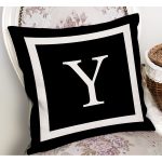 - RealHomes Dijital Baskılı Modern Yastık Kırlent Kılıfı - Realhomes Siyah Zemin Beyaz Çerçeveli Y Harfi Dijital Baskılı Kırlent Kılıfı Realhomes