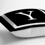 - RealHomes Dijital Baskılı Modern Yastık Kırlent Kılıfı - Realhomes Siyah Zemin Beyaz Çerçeveli Y Harfi Dijital Baskılı Kırlent Kılıfı Realhomes