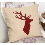 - RealHomes Dijital Baskılı Modern Yastık Kırlent Kılıfı - Realhomes Krem Zemin Kahve Geyik Tasarımlı Modern Yastık Kırlent Kılıfı Realhomes