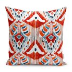 - RealHomes Dijital Baskılı Modern Yastık Kırlent Kılıfı - Realhomes Kırmızı Renkli Damask Tasarımlı Modern Yastık Kırlent Kılıfı Realhomes