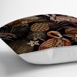 - RealHomes Dijital Baskılı Modern Yastık Kırlent Kılıfı - Realhomes Koyu Zeminli Flamingo Ananas Motifli Yastık Kırlent Kılıfı Realhomes