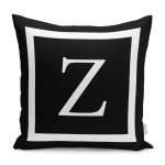 - RealHomes Dijital Baskılı Modern Yastık Kırlent Kılıfı - Realhomes Siyah Zemin Beyaz Çerçeveli Z Harfi Dijital Baskılı Kırlent Kılıfı Realhomes
