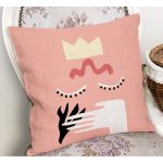 - RealHomes Dijital Baskılı Modern Yastık Kırlent Kılıfı - Realhomes Pembe Zemin Onedraw Temalı Dekoratif Yastık Kırlent Kılıfı Realhomes