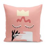 - RealHomes Dijital Baskılı Modern Yastık Kırlent Kılıfı - Realhomes Pembe Zemin Onedraw Temalı Dekoratif Yastık Kırlent Kılıfı Realhomes