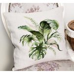 - RealHomes Dijital Baskılı Modern Yastık Kırlent Kılıfı - Realhomes Yeşil Tropik Yaprak Tasarımlı Dekoratif Yastık Kırlent Kılıfı Realhomes