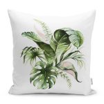 - RealHomes Dijital Baskılı Modern Yastık Kırlent Kılıfı - Realhomes Yeşil Tropik Yaprak Tasarımlı Dekoratif Yastık Kırlent Kılıfı Realhomes