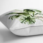 - RealHomes Dijital Baskılı Modern Yastık Kırlent Kılıfı - Realhomes Yeşil Tropik Yaprak Tasarımlı Dekoratif Yastık Kırlent Kılıfı Realhomes