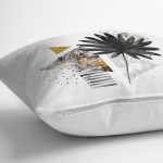 - RealHomes Dijital Baskılı Modern Yastık Kırlent Kılıfı - Realhomes Siyah Çiçek Üçgen Tasarımlı Dijital Baskılı Yastık Kırlent Kılıfı Realhomes