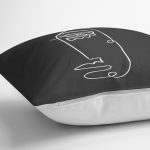 - RealHomes Dijital Baskılı Modern Yastık Kırlent Kılıfı - Realhomes Koyu Füme Oneline Yüz Tasarımlı Yastık Kırlent Kılıfı Realhomes