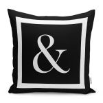 - RealHomes Dijital Baskılı Modern Yastık Kırlent Kılıfı - Realhomes Siyah Zemin Beyaz Çerçeveli & Simgesi Dijital Baskılı Kırlent Kılıfı Realhomes