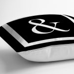 - RealHomes Dijital Baskılı Modern Yastık Kırlent Kılıfı - Realhomes Siyah Zemin Beyaz Çerçeveli & Simgesi Dijital Baskılı Kırlent Kılıfı Realhomes