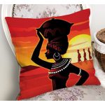- RealHomes Dijital Baskılı Modern Yastık Kırlent Kılıfı - Realhomes Etnik Siyahi Kadın Temalı Dijital Baskılı Yastık Kırlent Kılıfı Realhomes