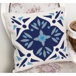 - RealHomes Dijital Baskılı Modern Yastık Kırlent Kılıfı - Realhomes Mavi Çini Motifli Dekoratif Yastık Kırlent Kılıfı Realhomes