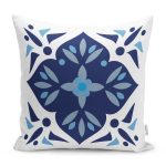 - RealHomes Dijital Baskılı Modern Yastık Kırlent Kılıfı - Realhomes Mavi Çini Motifli Dekoratif Yastık Kırlent Kılıfı Realhomes