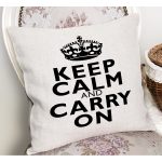 - RealHomes Dijital Baskılı Modern Yastık Kırlent Kılıfı - Realhomes Keep Calm And Carry On Dekoratif Yastık Kırlent Kılıfı Realhomes